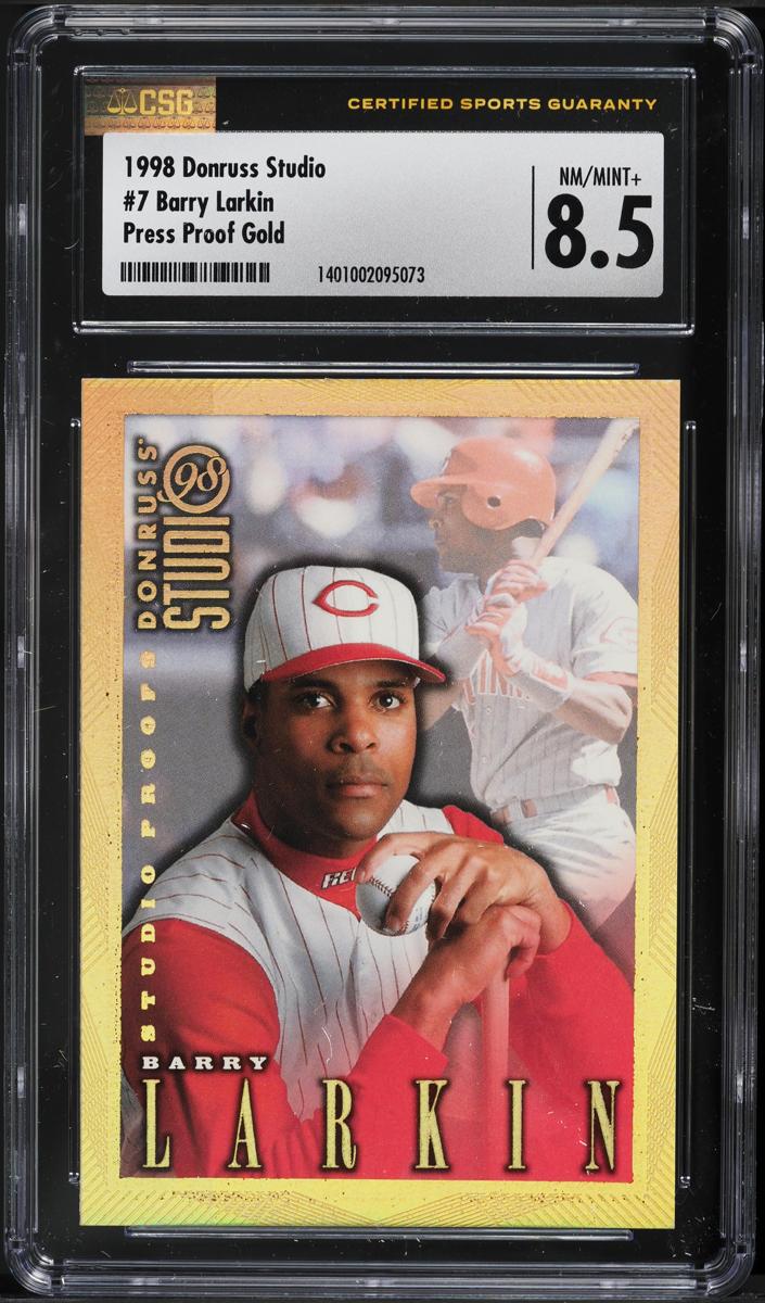1998 Donruss Studio Baseball Gold Barry Larkin #7