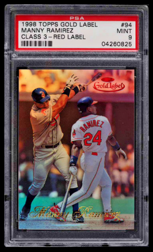 1998 Topps Gold Label Baseball Class 3 Red Manny Ramirez #94 PSA 9