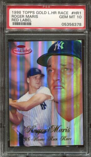 1998 Topps Gold Label Baseball Red Roger Maris #HR1 PSA 9