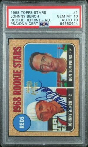 1998 Topps Stars Baseball Johnny Bench #1 PSA 9