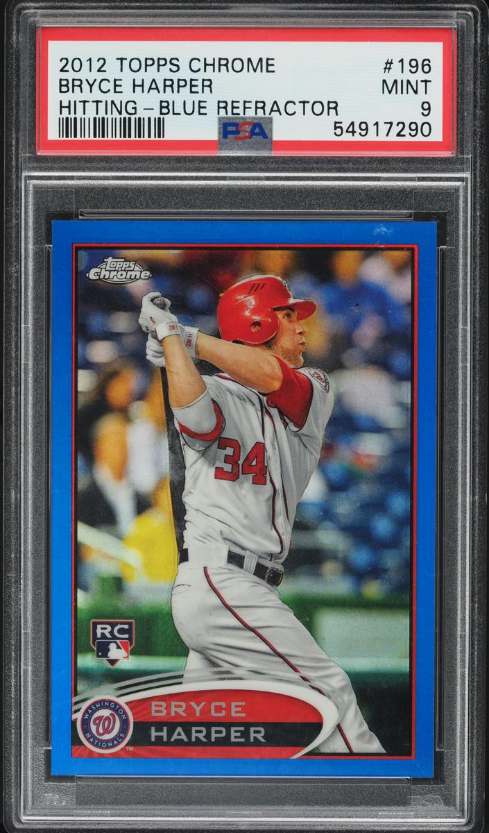 2012 Topps Chrome Baseball Blue Bryce Harper #196 PSA 9