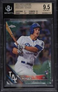2016 Topps Chrome Baseball Green Corey Seager #150 BGS 9