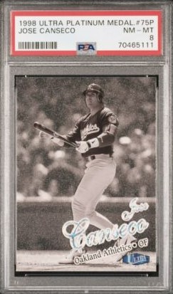 1998 Fleer Ultra Baseball Platinum Medallion Jose Canseco #75P PSA 7.5