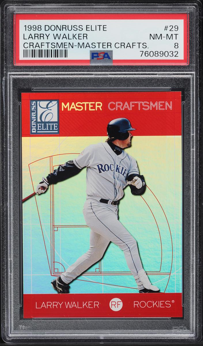 1998 Donruss Elite Baseball Master Larry Walker #29 PSA 8