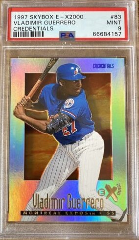 1997 Skybox E-X2000 Baseball Credentials Vladimir Guerrero #83 PSA 9