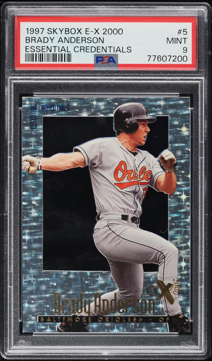 1997 Skybox E-X2000 Baseball Essential Credentials Brady Anderson #5 PSA 9