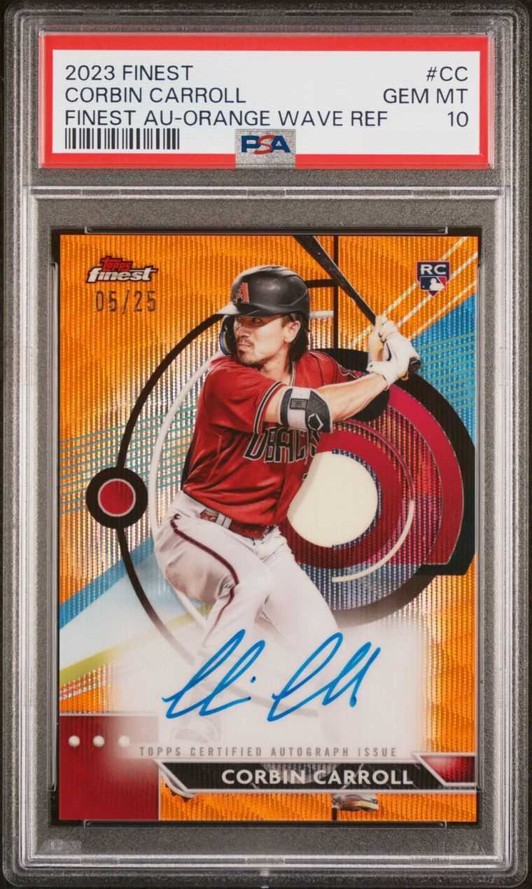 2023 Topps Finest Baseball Orange Wave Corbin Carroll #FA-CC