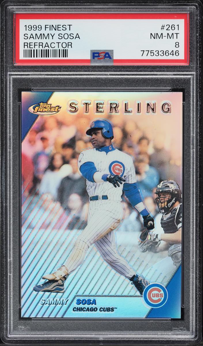 1999 Topps Finest Baseball Refractor Sammy Sosa #261 PSA 8
