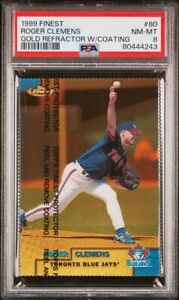 1999 Topps Finest Baseball Gold Refractor Roger Clemens #80 PSA 8