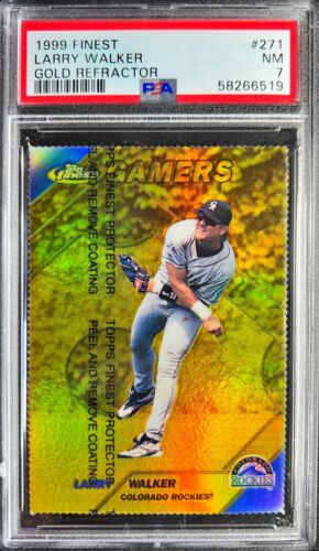 1999 Topps Finest Baseball Gold Refractor Larry Walker #271 PSA 7