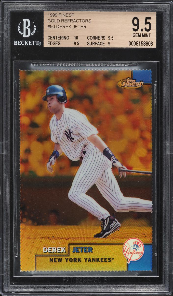 1999 Topps Finest Baseball Gold Refractor Derek Jeter #90 BGS 9