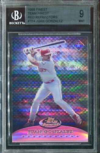 1999 Topps Finest Baseball Red Refractor Juan Gonzalez #TF4 BGS 8.5