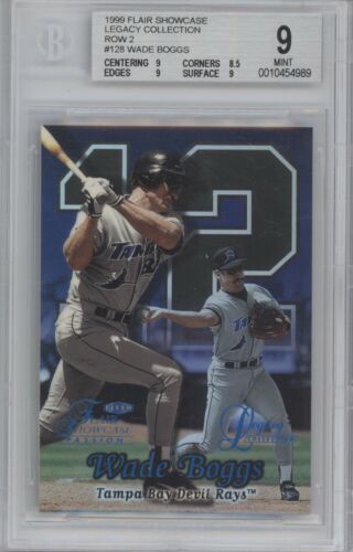 1999 Flair Showcase Baseball Row 2 Wade Boggs #128 BGS 9