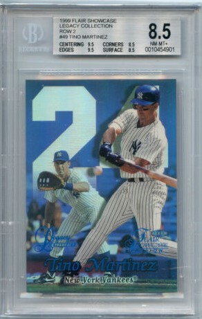 1999 Flair Showcase Baseball Row 2 Tino Martinez #49 BGS 8