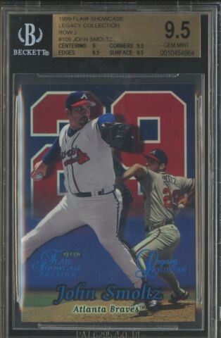 1999 Flair Showcase Baseball Row 2 John Smoltz #109 BGS 9