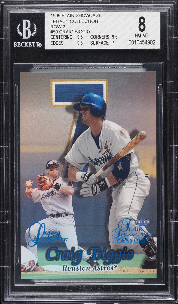 1999 Flair Showcase Baseball Row 2 Craig Biggio #50 BGS 8