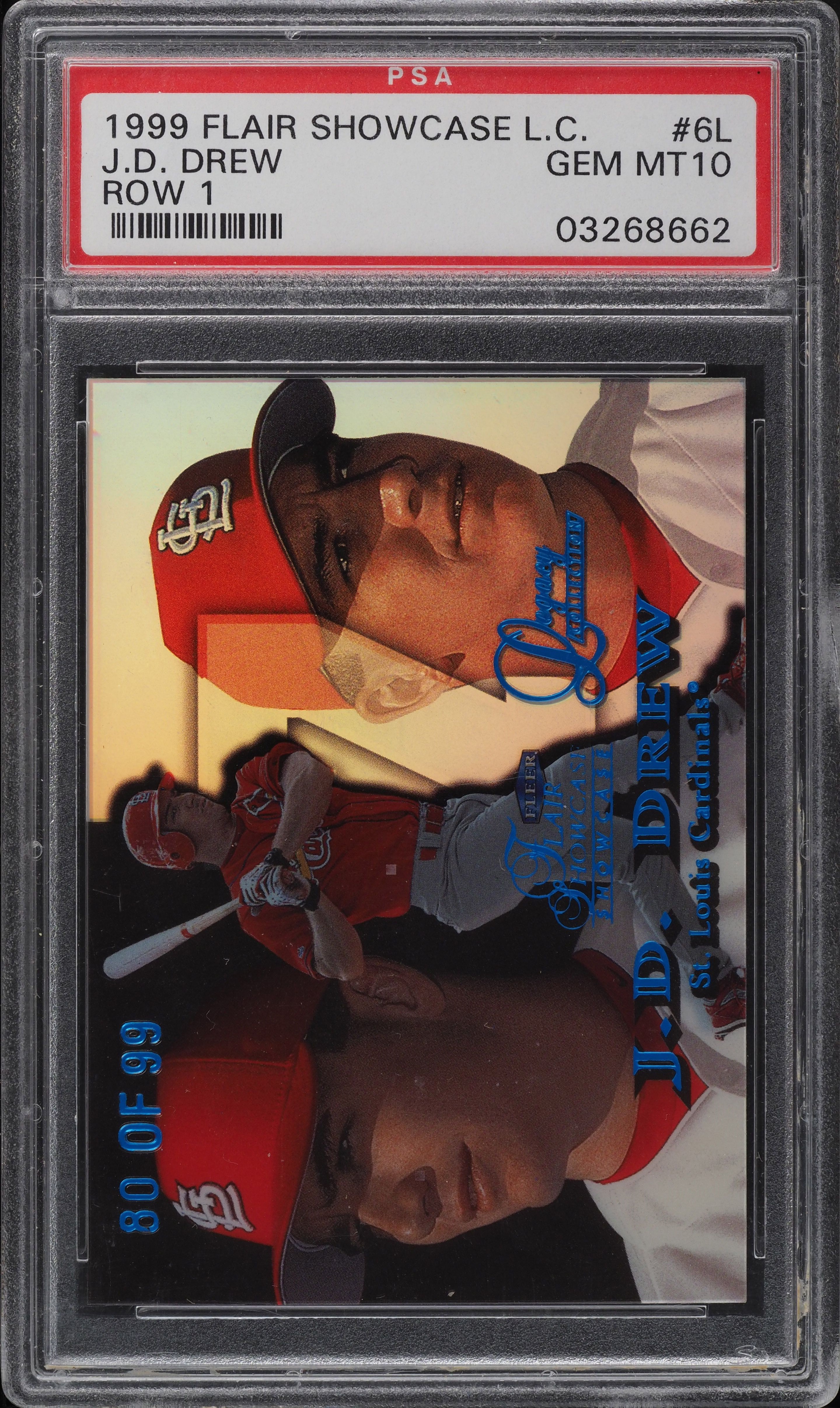 1999 Flair Showcase Baseball Row 1 J.D. Drew #6 PSA 9