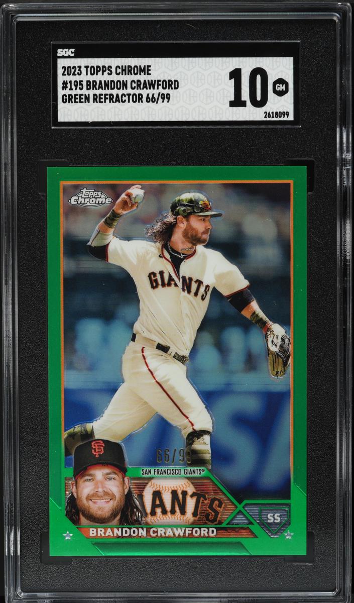 2023 Topps Chrome Baseball Green Brandon Crawford #195 SGC 9.5