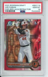 2022 Bowman Draft Baseball Red Lava Jud Fabian #BDC-114 PSA 10