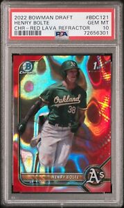 2022 Bowman Draft Baseball Red Lava Henry Bolte #BDC-121 PSA 9