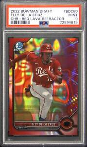 2022 Bowman Draft Baseball Red Lava Elly De LA Cruz #BDC-80 PSA 9