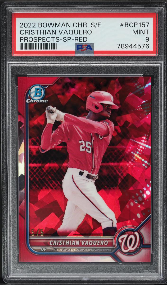 2022 Bowman Chrome Sapphire Baseball Red Cristhian Vaquero #BCP-157 PSA 9
