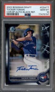 2022 Bowman Draft Baseball Black Tucker Toman #CDA-TT PSA 9