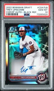 2022 Bowman Draft Baseball Black Trey Lipscomb #CDA-TLB PSA 9