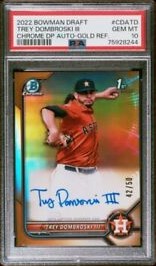 2022 Bowman Draft Baseball Gold Trey Dombroski III #CDA-TD PSA 10
