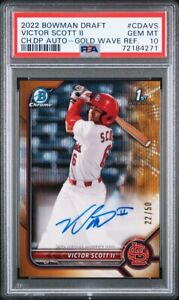 2022 Bowman Draft Baseball Gold Wave Victor Scott II #CDA-VS