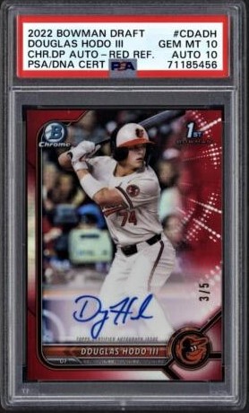 2022 Bowman Draft Baseball Red Douglas Hodo III #CDA-DH PSA 9
