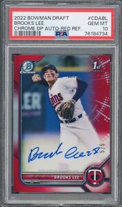 2022 Bowman Draft Baseball Red Brooks Lee #CDA-BL PSA 9