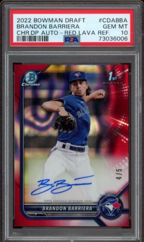 2022 Bowman Draft Baseball Red Lava Brandon Barriera #CDA-BBA PSA 9