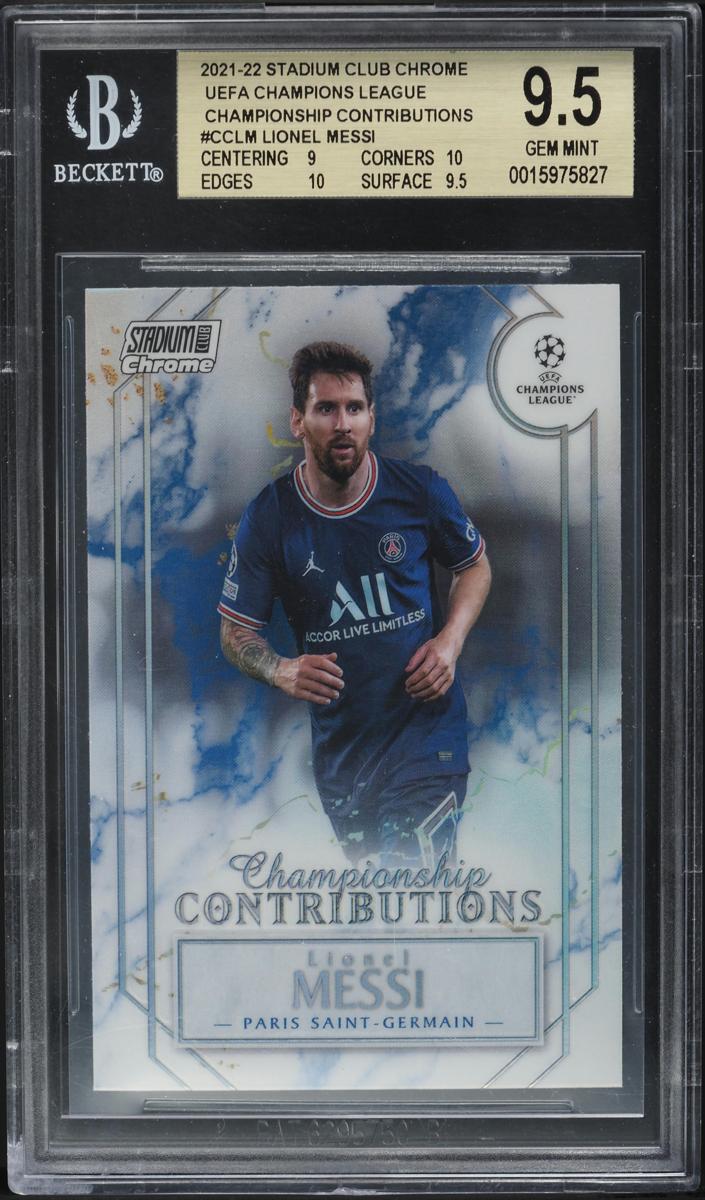 2020 Topps Stadium Club Chrome UEFA Champions League Lionel Messi #CC-LM card