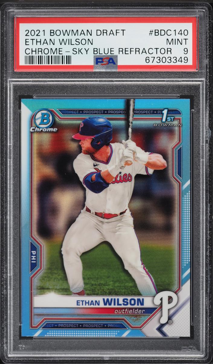 2021 Bowman Draft Chrome Baseball Sky Blue Ethan Wilson #BDC-140 PSA 10