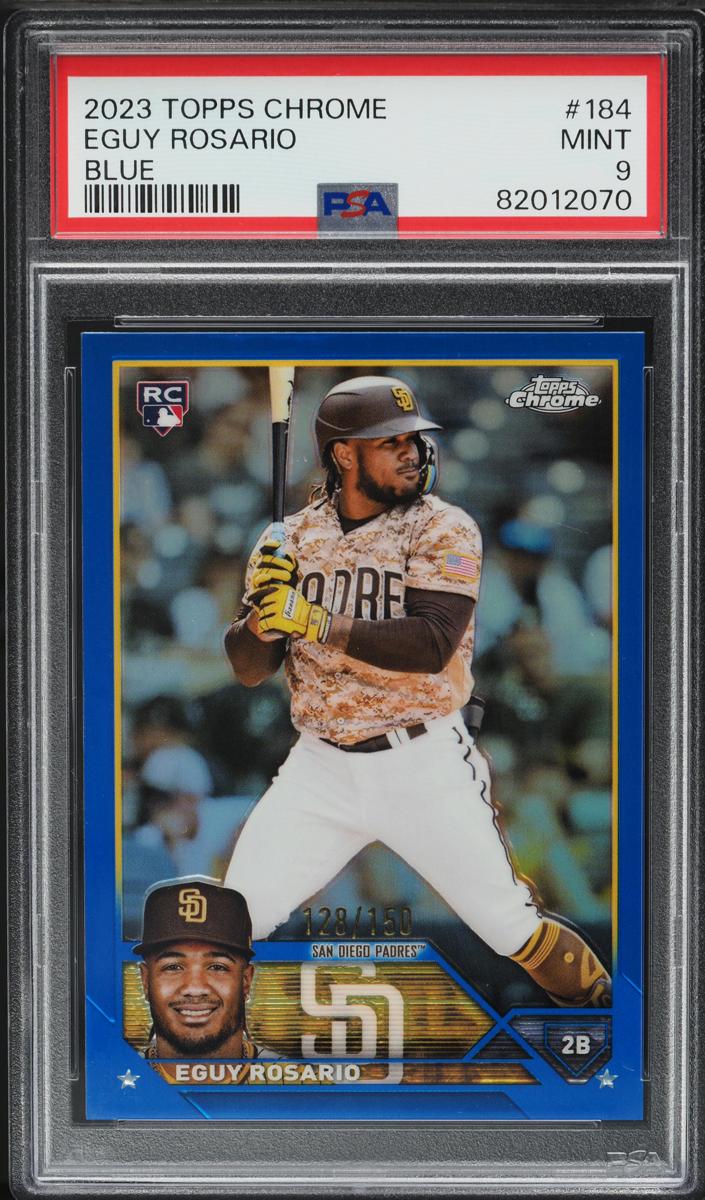 2023 Topps Chrome Baseball Blue Eguy Rosario #184 PSA 8.5