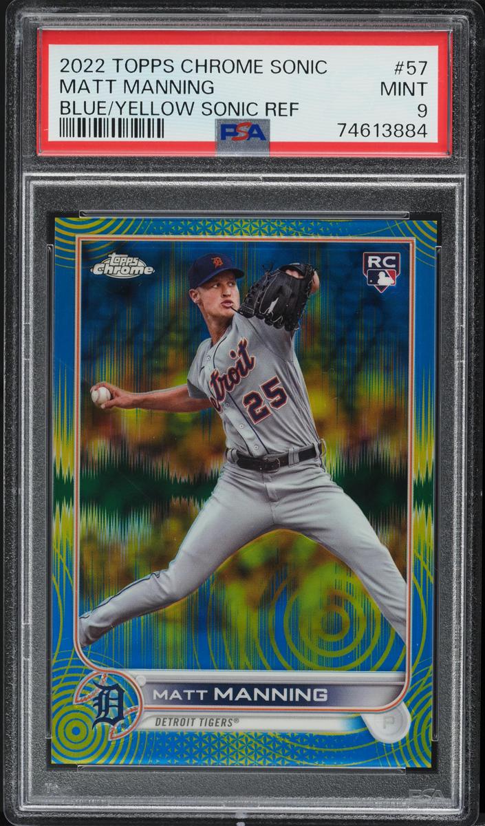 2022 Topps Chrome Baseball Blue Matt Manning #57 PSA 9