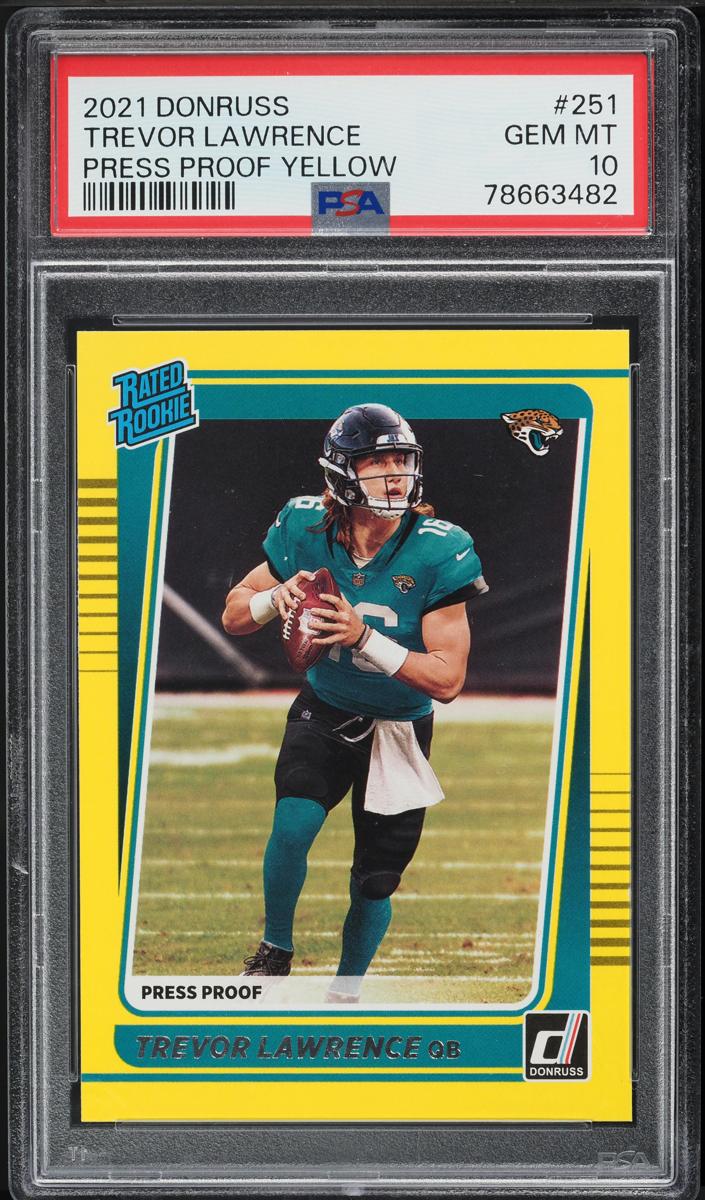 Trevor Lawrence 2021 Panini Donruss Football Press Proof Yellow