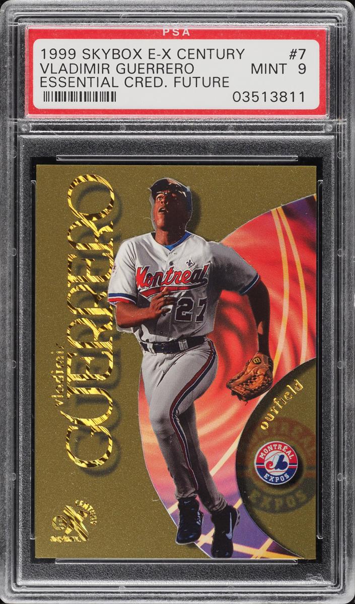 1999 Skybox E-X Century Baseball Essential Credentials Future Vladimir Guerrero #7 PSA 9