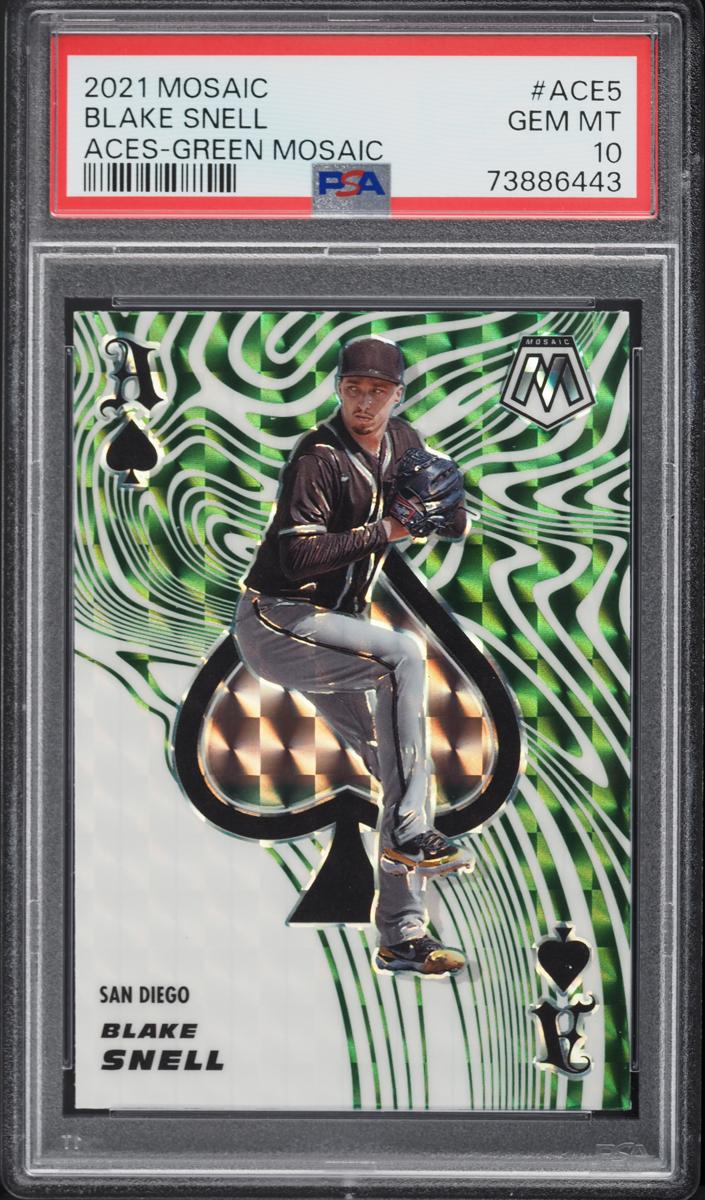 2021 Panini Mosaic Baseball Green Mosaic Blake Snell #ACE5 PSA 10
