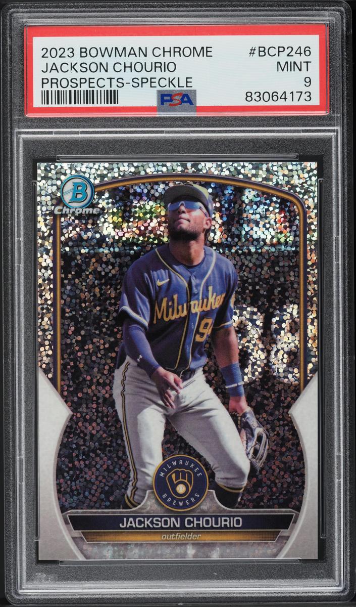 2023 Bowman Chrome Prospects Baseball Speckle Jackson Chourio #BCP-246 PSA 8.5