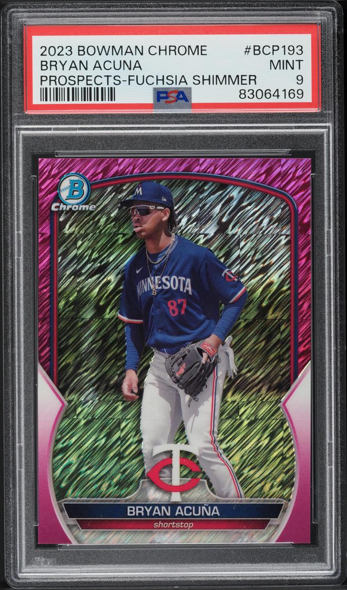2023 Bowman Chrome Prospects Baseball Fuchsia Shimmer Bryan Acuna #BCP-193 PSA 8.5