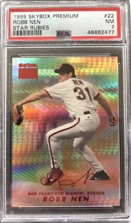 1999 Skybox Premium Baseball Star Rubies Robb Nen #22 PSA 7