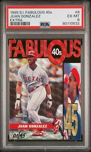 1999 Sports Illustrated Baseball Extra Juan Gonzalez #8FF PSA 6