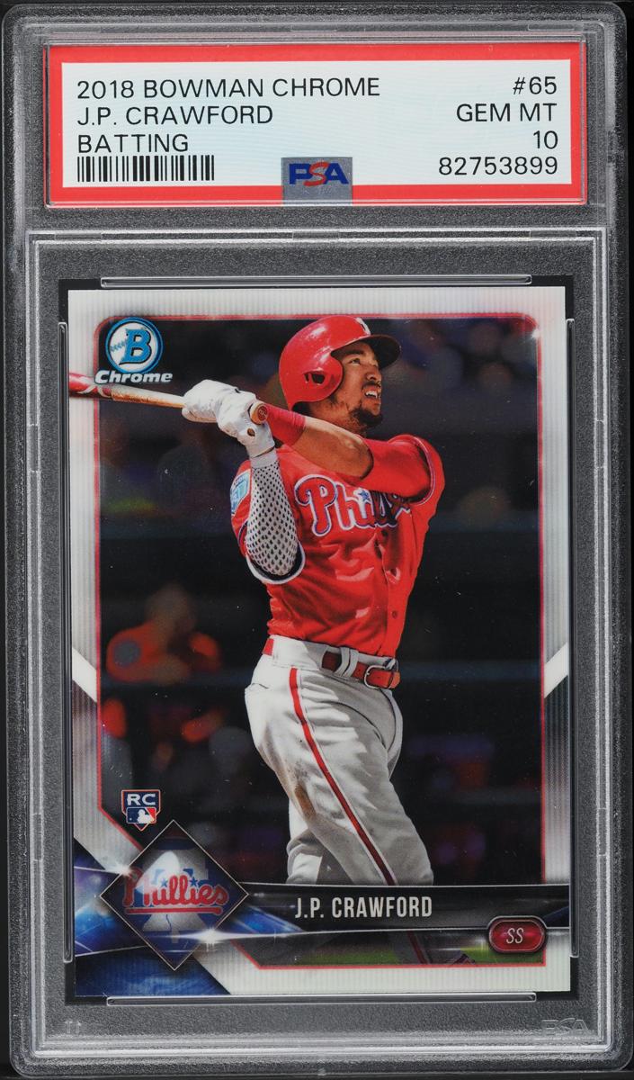 2018 Bowman Chrome Baseball J.P. Crawford #65 PSA 10