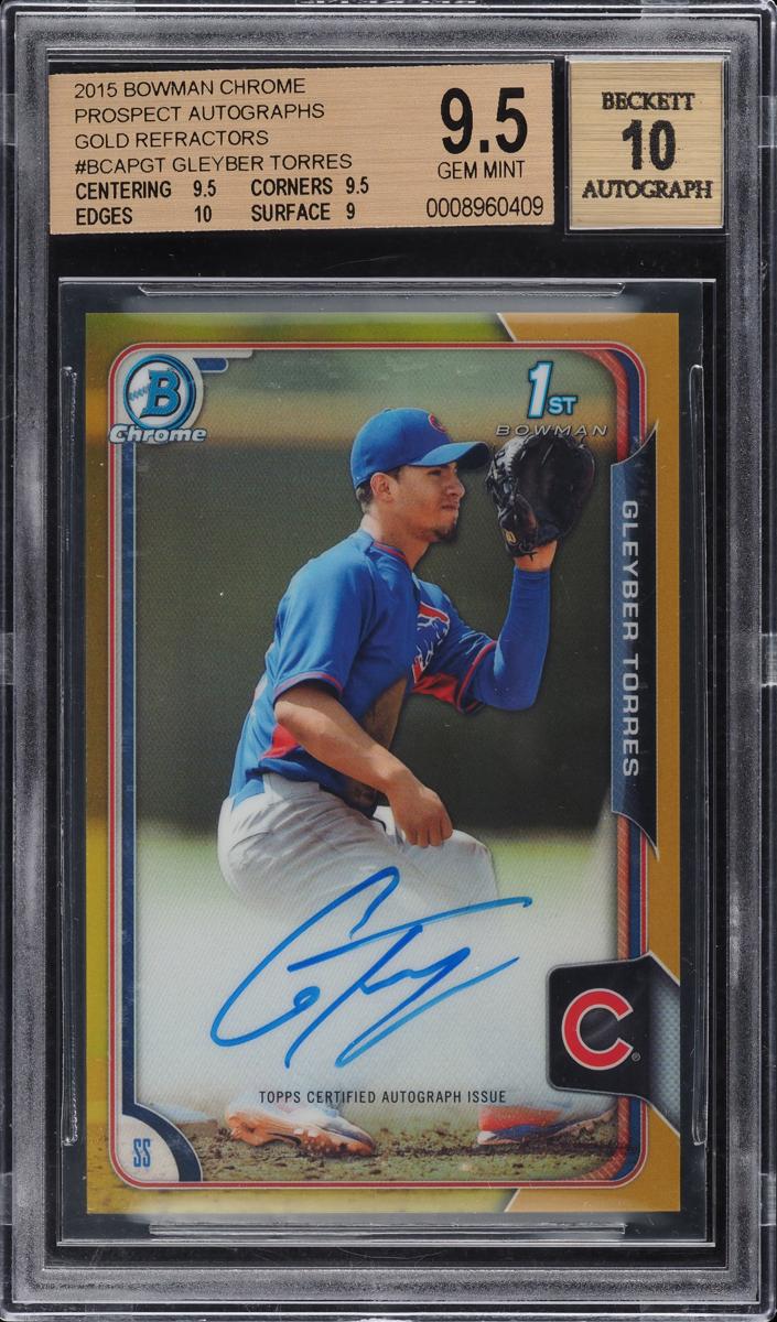 2015 Bowman Chrome Baseball Gold Refractor Gleyber Torres #BCAP-GT BGS 9.5