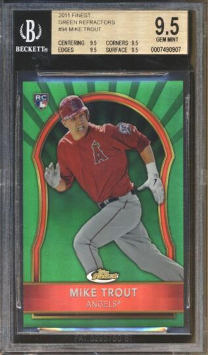 2011 Topps Finest Baseball Green Mike Trout #94