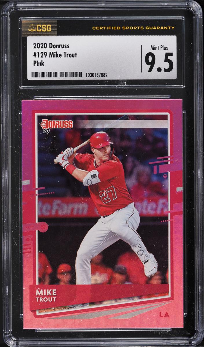 2020 Panini Donruss Baseball Holo Pink Mike Trout #129