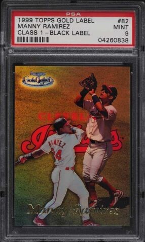 1999 Topps Gold Label Baseball Class 1 Black Manny Ramirez #82 PSA 8.5