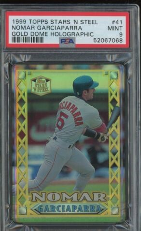 1999 Topps Stars 'N Steel Baseball Gold Domed Holographic Nomar Garciaparra #41 PSA 8.5